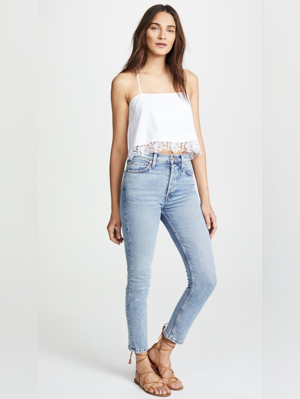 NWOT Re/Done 90's High Rise Ankle Crop Jean Costa Indigo Wash Women's Size 25